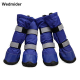 New Waterproof Warm Suede lining Big Dog Shoes Winter Large Pet Outdoor Long dog Boots Non-Slip Shoes For dogs 4pcs/set