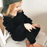 Newborn Infant Baby Girls Ruffle T-Shirt Tops Leggings Pants 2Pcs Outfits Set Clothes Long Sleeve Autumn Winter Warm Clothing