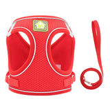 Nylon Mesh Puppy Cat Harnesses Vest Reflective Dog Harness and Leash Set for Chihuahua Pug Small Medium  Walking Lead Leash