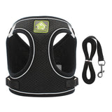 Nylon Mesh Puppy Cat Harnesses Vest Reflective Dog Harness and Leash Set for Chihuahua Pug Small Medium  Walking Lead Leash