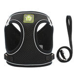 Nylon Mesh Puppy Cat Harnesses Vest Reflective Dog Harness and Leash Set for Chihuahua Pug Small Medium  Walking Lead Leash