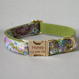 Nylon free engrave name ID bow dog collar leash for big small dog collar with gold metal buckle bow tie pet collar leash straps