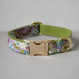 Nylon free engrave name ID bow dog collar leash for big small dog collar with gold metal buckle bow tie pet collar leash straps
