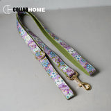Nylon free engrave name ID bow dog collar leash for big small dog collar with gold metal buckle bow tie pet collar leash straps