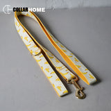 Nylon personalized banana design engrave dog name phone bow dog collar leash rope for small big dog adjustable pet collar straps