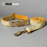Nylon personalized banana design engrave dog name phone bow dog collar leash rope for small big dog adjustable pet collar straps
