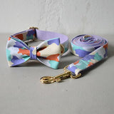 Nylon soft self-designed dog collar with bow tie walking dog rope training pet collar traction straps pet products good quality