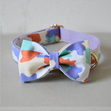 Nylon soft self-designed dog collar with bow tie walking dog rope training pet collar traction straps pet products good quality