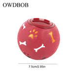 OWDBOB Dog Toy Rubber Ball Interactive Leakage Food Play Ball Pet Cat Dog Teething Training Cleaning Chew Toys Pet Accessories
