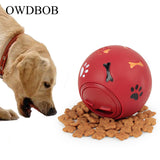 OWDBOB Dog Toy Rubber Ball Interactive Leakage Food Play Ball Pet Cat Dog Teething Training Cleaning Chew Toys Pet Accessories
