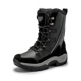 PINSEN 2019 Fashion Women Boots High Quality Mid-Calf Winter Snow Boots Women Lace-up Comfortable Outdoor Non-slip Rain Boots
