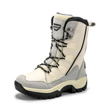 PINSEN 2019 Fashion Women Boots High Quality Mid-Calf Winter Snow Boots Women Lace-up Comfortable Outdoor Non-slip Rain Boots