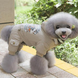 PUPISHE Winter Dog Clothes Luxury Fur Pet Puppy Down Coat Jacket for Small Dogs Cats Doggie Suit with  Windproof Hood