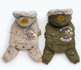 PUPISHE Winter Dog Clothes Luxury Fur Pet Puppy Down Coat Jacket for Small Dogs Cats Doggie Suit with  Windproof Hood