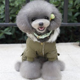 PUPISHE Winter Dog Clothes Luxury Fur Pet Puppy Down Coat Jacket for Small Dogs Cats Doggie Suit with  Windproof Hood