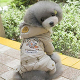 PUPISHE Winter Dog Clothes Luxury Fur Pet Puppy Down Coat Jacket for Small Dogs Cats Doggie Suit with  Windproof Hood