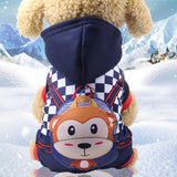 Pet Cat Clothing Small Dog Cat Hoodies Sweater Suit Warm Coral Fleece Jumpsuit Winter Indoor Casual Pet Clothes