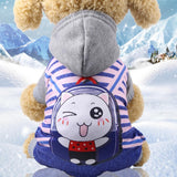 Pet Cat Clothing Small Dog Cat Hoodies Sweater Suit Warm Coral Fleece Jumpsuit Winter Indoor Casual Pet Clothes