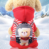 Pet Cat Clothing Small Dog Cat Hoodies Sweater Suit Warm Coral Fleece Jumpsuit Winter Indoor Casual Pet Clothes