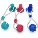 Pet Cats Dogs Interactive Suction Cup Push TPR Ball Toys Elastic Ropes Pet Tooth Cleaning Chewing Playing IQ Treat Puppy Toys
