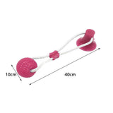 Pet Cats Dogs Interactive Suction Cup Push TPR Ball Toys Elastic Ropes Pet Tooth Cleaning Chewing Playing IQ Treat Puppy Toys
