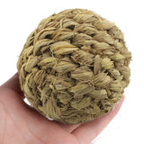 Pet Chew Toy Natural Grass Ball with Bell for Rabbit Hamster Guinea Pig Tooth Cleaning
