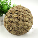 Pet Chew Toy Natural Grass Ball with Bell for Rabbit Hamster Guinea Pig Tooth Cleaning