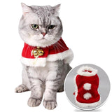 Pet Christmas Costume Cape For Dogs Cats Cute Dog Cat Plush Lace Santa Claus Cloak With Hat Red Adjustable Scarf Bib For Cats