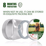 Pet Collar Dewel Pet Dog Collar Anti Flea Ticks Long-term Protection Mosquitoes Outdoor Protective Adjustable Pet Collar  White