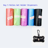 Pet Dog Poop Bag Plastic Pooper Scooper Large Unscented Dog Waste Bags Waste Garbage Doggie Bags With Dispenser 5 colors