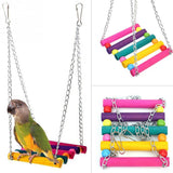 Pet Parrot Swing Hammock Swing Hanging toy Pet Bird Parrot Parakeet Budgie Cockatiel Cage Climbing Ladder #808