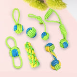 Pet Supply Dog Toys Dogs Chew Teeth Clean Outdoor Traning Fun Playing Green Rope Ball Toy For Large Small Dog Cat