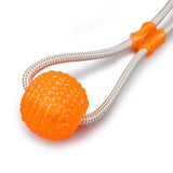 Pet Toys with Suction Cup Dog Push Toy with TPR Ball Pet Tooth Cleaning Chewing Rubber Dog Toys for Small Dogs Rubber Dog Toy