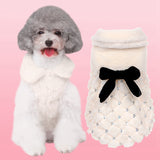 Pet Winter Warm Clothes Dog Cat Luxury Faux Fur Coat Jacket Winter Fleece Overcoat Small Dog Cat Bow-Knot Clothes For Chihuahua