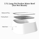 Petshy 1.5L Pet Dog Bowls Floating Not Wetting Mouth Cat Bowl No Spill Drinking Water Feeder Plastic Portable Dog Bowl