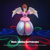 Princess Doll Toys Elsa Anna Doll With Wings Action Figure Rotating Dance Projection Light Music Model Dolls For Girls Gifts