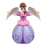 Princess Doll Toys Elsa Anna Doll With Wings Action Figure Rotating Dance Projection Light Music Model Dolls For Girls Gifts