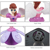 Princess Doll Toys Elsa Anna Doll With Wings Action Figure Rotating Dance Projection Light Music Model Dolls For Girls Gifts