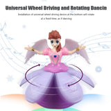 Princess Doll Toys Elsa Anna Doll With Wings Action Figure Rotating Dance Projection Light Music Model Dolls For Girls Gifts