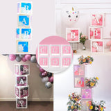 QIFU Transparent Box Wedding Decor Baby Shower Boy Girl Event Party Supplies Christening First Birthday Party Decor Babyshower