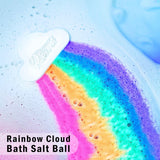 dasda  Rainbow Cloud Salt Essential Oil Bathing Ball Bubble Exfoliating Moisturizing Skin Care Props Natural Bubble Bath Bombs Ball