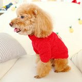 Red Love heart Pattern Winter Warm Dog Sweater Cute Dog Clothes For Dogs Coat Jacket Cotton French Bulldog Pug Clothes