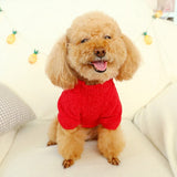 Red Love heart Pattern Winter Warm Dog Sweater Cute Dog Clothes For Dogs Coat Jacket Cotton French Bulldog Pug Clothes