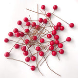 Red Mini Fake Fruit Artificial Flower Cherry Stamen Gifts For The New Year Christmas Pendant Tree Decorations Berry DecorationD