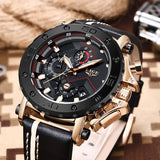 Relogio Masculino 2019 New LIGE Sport Chronograph Mens Watches Top Brand Casual Leather Waterproof Date Quartz Watch Man Clock - app80