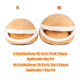 Removable Cat Sleeping Bag Sofas Mat Hamburger Dog House Short Plush Small Pet Bed Warm Puppy Kennel Nest Cushion Pet Products