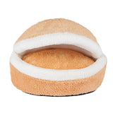 Removable Cat Sleeping Bag Sofas Mat Hamburger Dog House Short Plush Small Pet Bed Warm Puppy Kennel Nest Cushion Pet Products