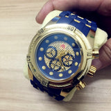 Reserve unbeaten Luxury brand Large dial 52mm Luminous Chronograph Complete Calendar Men's Silicone Multifunction Quartz watch