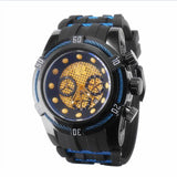 Reserve unbeaten Luxury brand Large dial 52mm Luminous Chronograph Complete Calendar Men's Silicone Multifunction Quartz watch