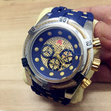 Reserve unbeaten Luxury brand Large dial 52mm Luminous Chronograph Complete Calendar Men's Silicone Multifunction Quartz watch